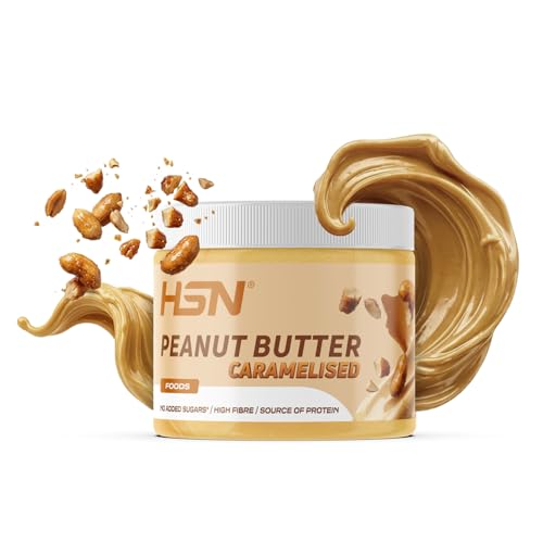 HSN Crema de Cacahuete Caramelizada | 250 g | Textura Garrapiñada | Peanut Butter Caramelised | 100% Natural Vegetariano | Libre de GMO | No Aceite de Palma, No Azucares ni Sal Añadidos