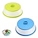 2 Pièces Couvercle Pliable pour Micro Ondes, Couvercle en Plastique pour Micro Ondes, Passoire pour Fruits et Légumes, pour le Chauffage au Micro Ondes et Cuisson à l'épreuve Éclaboussures(Vert, Bleu)