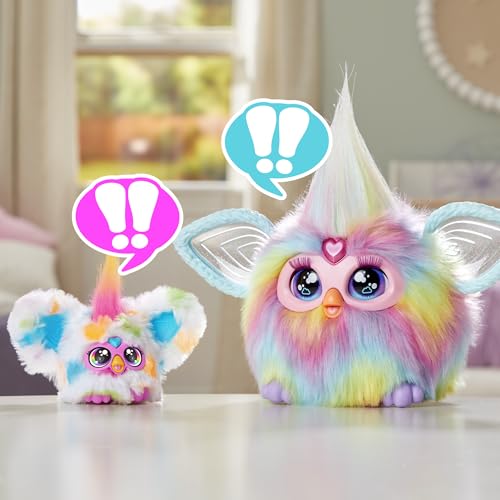 Furby Furblets Loo-Lay Mini, Elektronische Musik & Sätze in Furbisch (über 45 Geräusche), Kuscheltier in Weiß-gepunktet, für Kinder ab 6 Jahren, originelles Wichtelgeschenk
