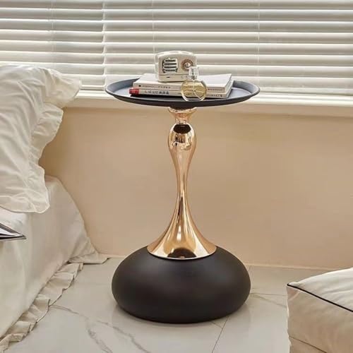 Table basse ronde en métal noir style italien rangement petits objets - 8