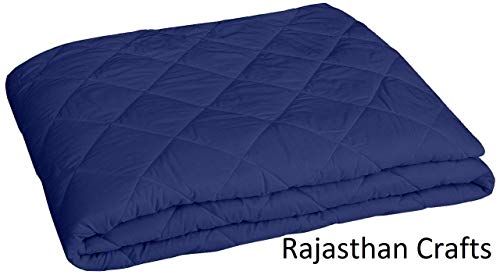 Image of Rajasthan Crafts Waterproof and Dust Proof Microfiber Single Bed Mattress Protector (Navy Blue, 36X78-inch)