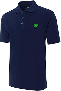 Men's Embroidered Polo Shirt Irish Shamrock Embroidery Short Sleeve Regular-Fit Advantage Performance Shirts