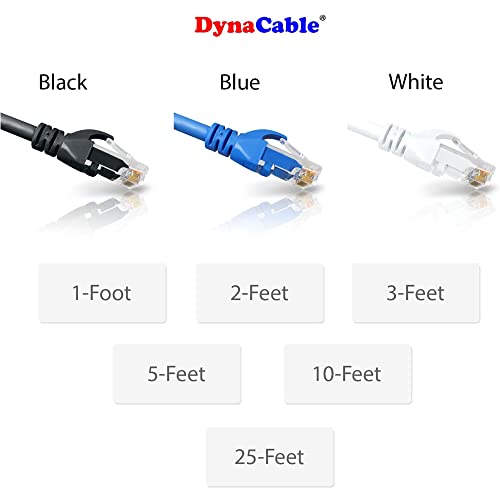 Dynacable Cat6 Heavy Duty Patch Cable With Snagless Rj45 25Ft 1-Pack, Stranded 24Awg 550Mhz 100% Copper Wire, 10 Gb Speed, Computer Ul-Listed Ethernet Network Cable, Voip Cable For Phones, Blue #TOP5