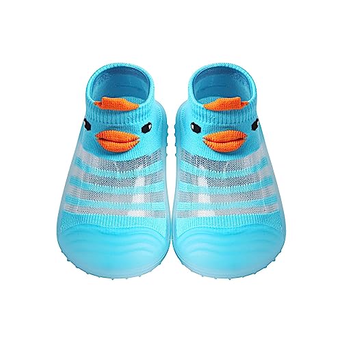 Niño Pequeño Bebé Niña Lindo De Punto Transpirable Zapatos Descalzos, azul, 20 EU