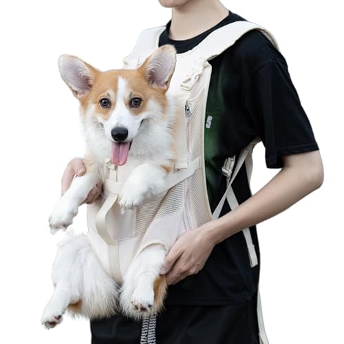 Wakytu Dog Front Carrier Backpacks for Small Dogs, Legs Out Pet Carrier Sling Backpack with Adjustable Padded Ventilated Shoulder Straps, Easy-Fit for Traveling Hiking Camping