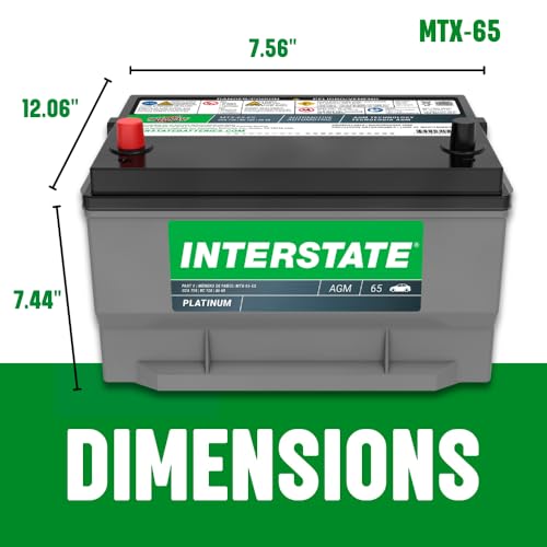 Image of Interstate Batteries Car Battery 12V 68Ah 750CCA Group 65 AGM