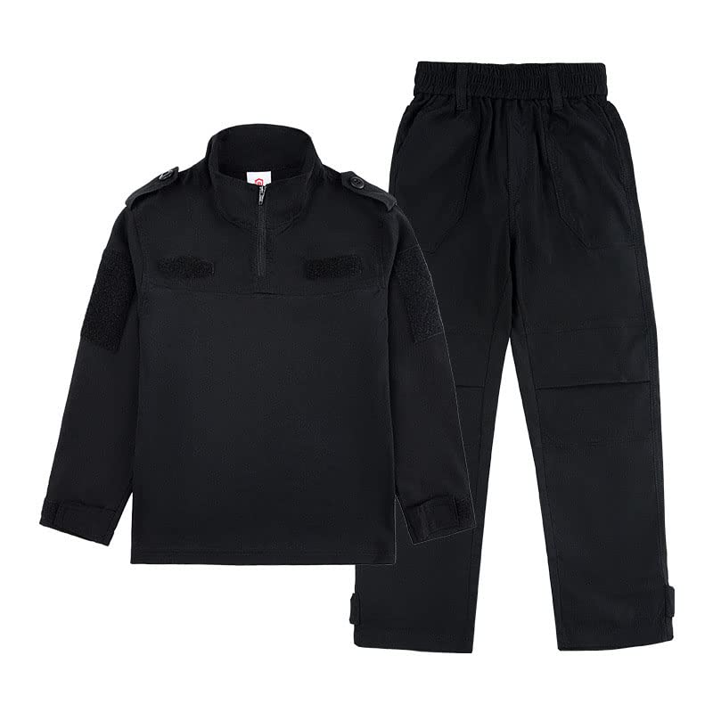 Outdoor Sports Airsoft Shooting Shirt Pants Set Battle Dress Tactical BDU Set Combat Camouflage Kid Child Uniform - XL