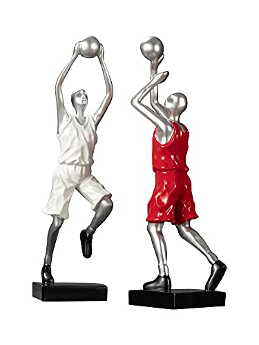 Basketball Athlete Resin Crafts Figure Sculpture Statue Ornaments Birthday Gift (White) #TOP4