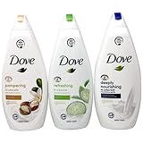 Dove Variety Pack Body Wash, Deeply Nourishing for Instantly Soft Skin, Refreshing Cucumber for Refr