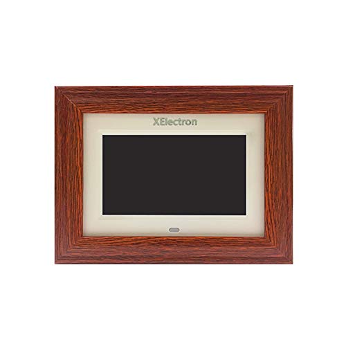 Image of XElectron 7 inch IPS LED Digital Photo Frame with HD Display, Auto-Rotate, Play Photos, Videos, Music and Slideshow with SD Card, USB Ports (Wooden)