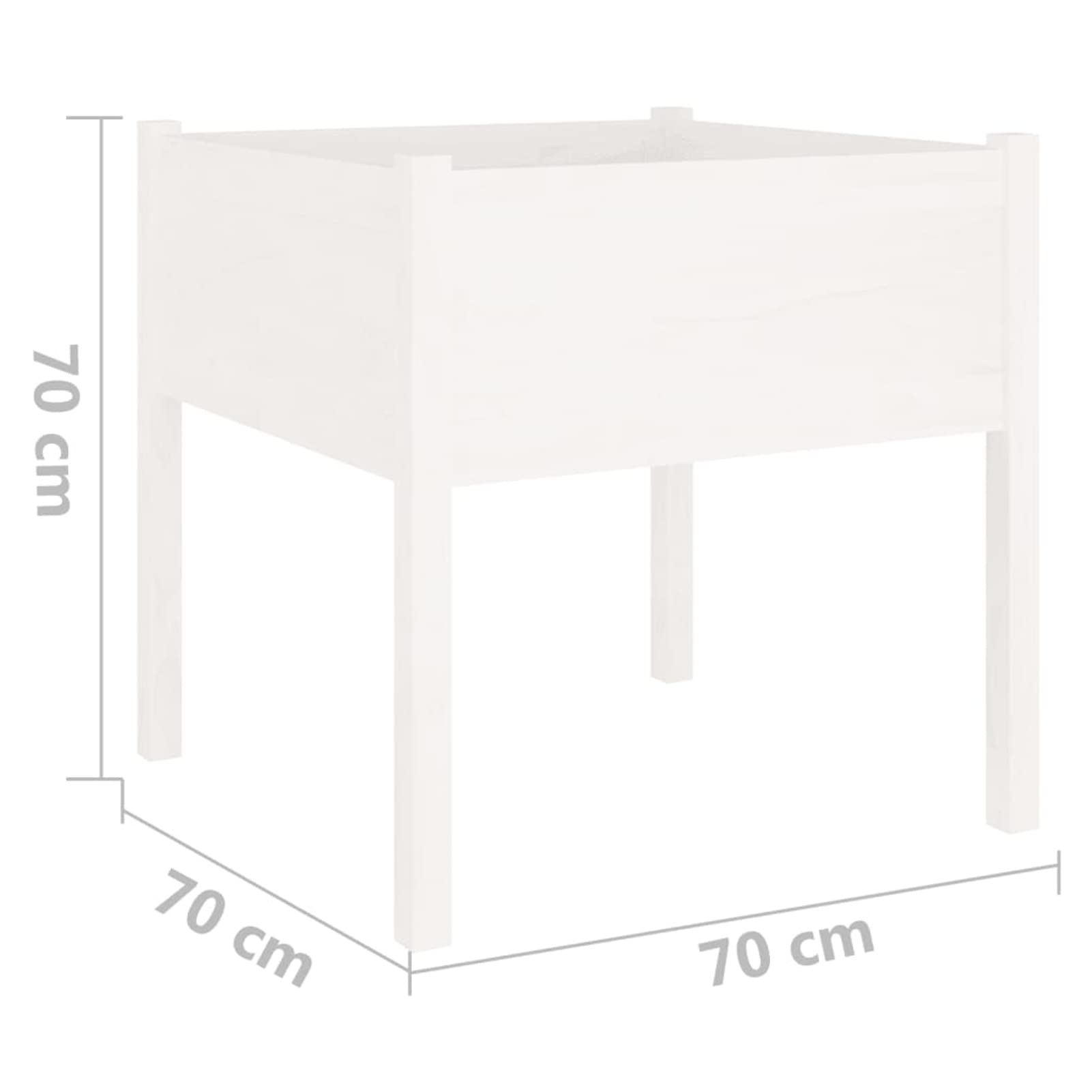 ZEYUAN Jardinera, Huerto Urbano Terraza, Huerto En Casa, Tierra Huerto Urbano, Huerto Vertical, Mesa De Cultivo, de Madera Maciza de Pino Blanco 70x70x70 cm
