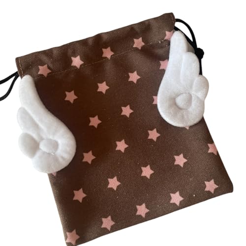 Bolsas organizadoras de juguetes con alas estrelladas para niños, decoración de guardería, tela de franela suave, diseño espacioso