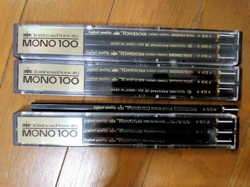 Amazon | 国産 旧ロゴ トンボ鉛筆MONO 100 3本入り計4セット+1本 4H 6H