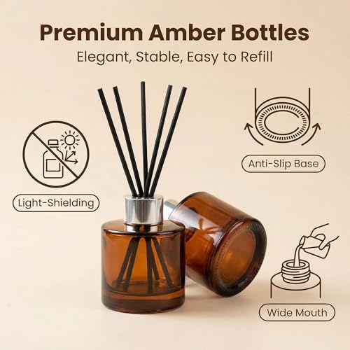 2 Pzs Botellas de Vidrio para Difusor de Aromaterapia miniatura 3