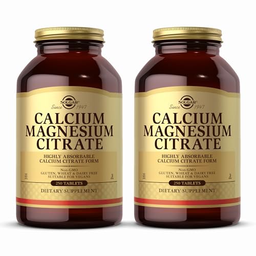 Solgar Calcium Magnesium Citrate 250 Tablets (Pack of 2) - Supports Healthy Bones & Teeth - Musculoskeletal & Nervous System Support - Highly Absorbable - Non-GMO and Vegan - 100 Total Servings
