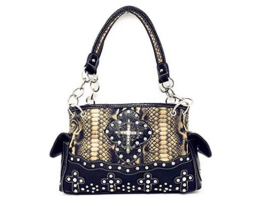 Texas West Women's Cross Flower Shoulder Handbag Purse in 3 Colors