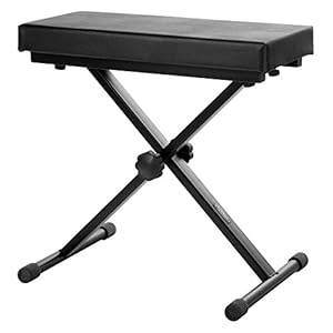 Classic Cantabile Keyboardbank Deluxe zwart (5cm schuimrubberen bekleding, 4-voudig in hoogte verstelbaar, inklapbaar, stabiel, eenvoudige montage)