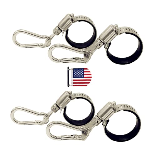 Flagpole Clip with Carabiner for Rope Loop Flagpole Bracket Stainless Steel Flagpole Clip Bracket...