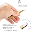4-Pcs Glitter Stainless Steel Precision Tweezer Set for Eyebrows, Ingrown Hair & Lash Extensions (Gold)