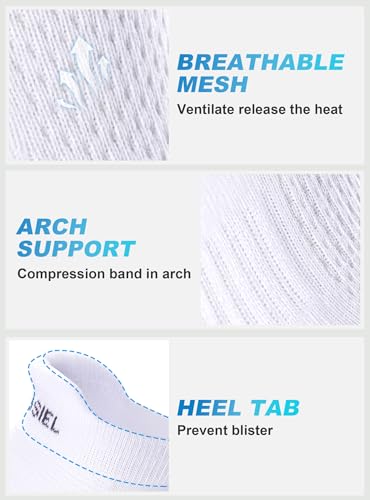 Trusiel Ankle Athletic Running Socks Cushioned Anti-Blister Low Cut Tab No Show Socks for Women 5 Pairs2