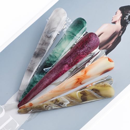 YEYIT Duck Teeth Bows Hair Clips 5 Pcs Beak Clips for Hair Beak Barrettes Large Acrylic Duckbill Hair Clips for Women Lady Alligator Hairpins (Mixed Color) - Image 3