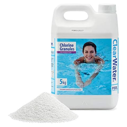 Clearwater CH0004 Chlorine Granules for Hot Tub Spa and Swimming Pool Water Treatment for Rapid Disinfecting and Cleaning, Jerry Can, 5 kg Cover
