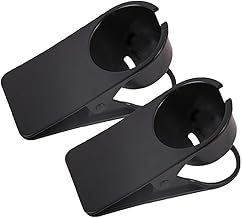 Sisyphy Drink Holder Desk Cup Holder Clamp On - Upgraded Design, Handle Opening, Easy Installation, Space Saving, Small Storage, Pack of 2, Black