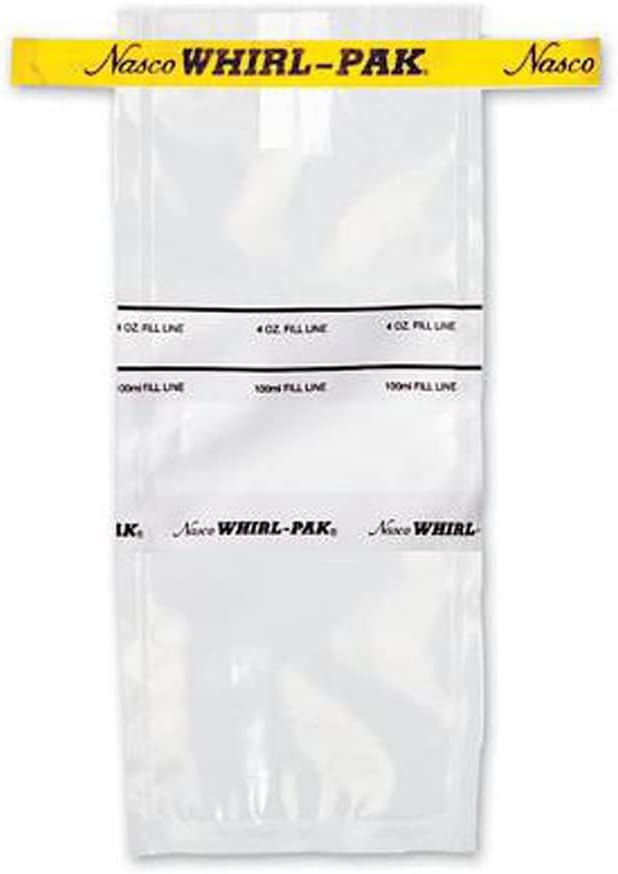 Whirl-Pak B01065WA Write-On Bag, 23cm L x 11.5cm W, 0.064 mm Thickness, 532ml Capacity (Box of 500) , White
