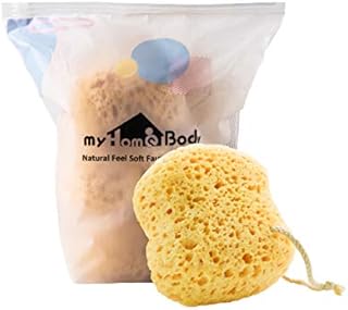 myHomeBody Premium Bath Sponge, Foam Loofah Sponge, Body Sponge for Shower - Large Size, Lots of Lather, Curvy, 3 Pack