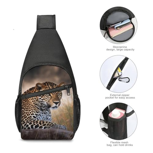 Bolso Bandolera Leopardo Africano Deportivo para Senderismo miniatura 5