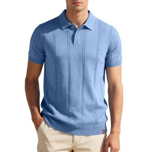 Polo homme manches courtes à rayures en piqué de coton rose coupe classique
