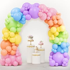 JOYIN 144 Pcs Pastel Rainbow Balloo...