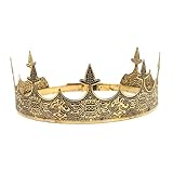 SAFIGLE Königskrone Herren Mittelalterliche Prinz Krone Vintage König Kostüm Kopfband für Fasching Karneval Geburtstagsfeier Bühne Hochzeit