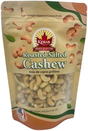 Kehar Roasted & Salted Cashews - 200g | Crunchy, Delicious & Fres...