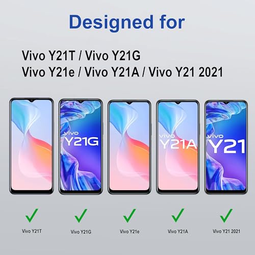 Image of ZAP CASE HD Plus Tempered Glass Screen Protector Compatible for vivo Y21T (Black) Edge to Edge Coverage with Easy Installation Kit