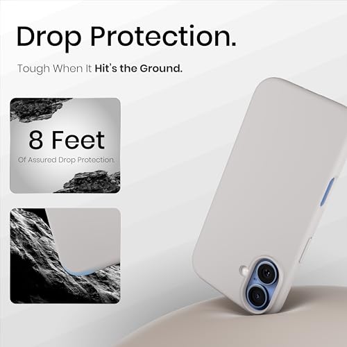 Image of CASEGEAR Silicone Snap Fit Back Cover Case Compatible with iPhone 17 | 8 Feet Drop Protection | Compatible with MagSafe | 360 Protection | Shockproof & Scratch Resistant | Stone