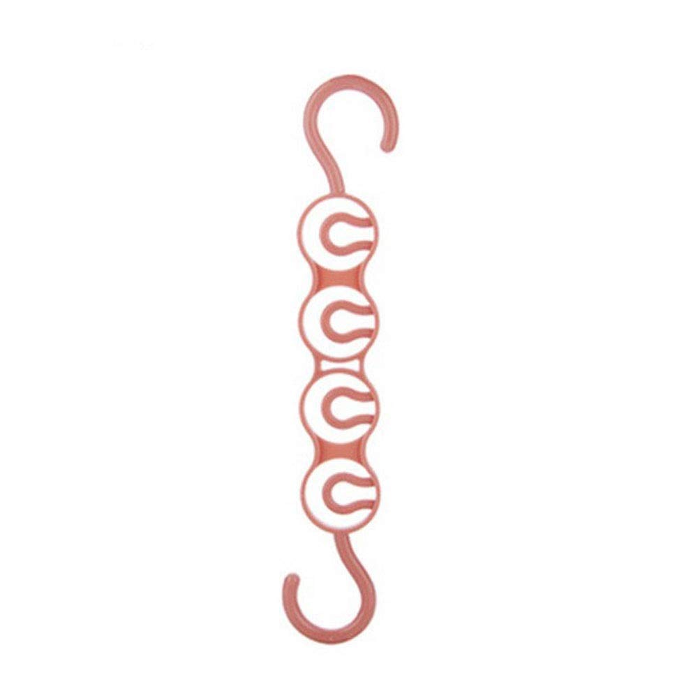 JINGYAN Standard Hangers Household anti-skid multilayer hanger hook vertical type wardrobe plastic hangers Space Saving Hanger 10PCS(Light pink)