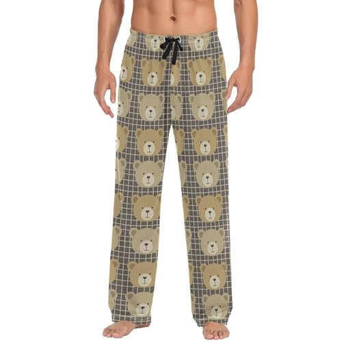 Panda Faces Men's Pajama Pants Soft Lounge Lightweight with Drawstring and Pockets - Main Image