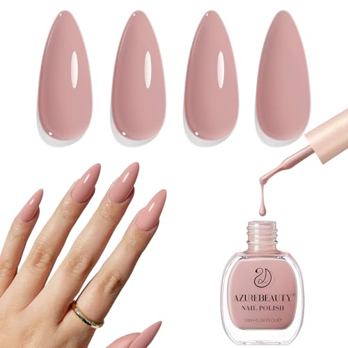 AZUREBEAUTY Nude Pink Nail Polish – Quick Dry, Long-Lasting, Natural...