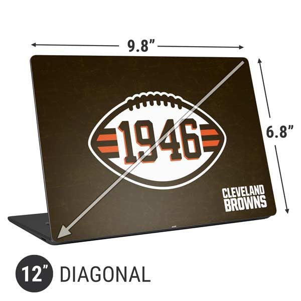 Skinit Laptop Decal Skin Compatible with Universal Laptop 12in (9.8 x 6.8in) - Officially Licensed NFL Cleveland Browns Alternate Distressed Design