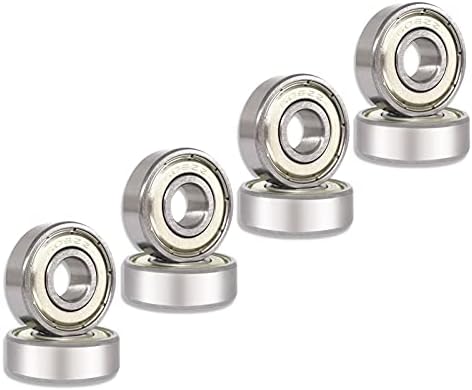 BYSUISAN 608ZZ ABEC-3 P6 Skate Bearings for Roller Inline Skate Wheel Skateboard Roller Blades Scooters 3D Print Rollerblades Chrome Steel Deep Groove Ball Bearing (8 Pack, 8mmx22mmx7mm)