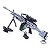 BYWL 1/4 M249 ametralladora ligera 6 piezas de aleación de metal modelo de armas figura de juguete de arte utilería decoración llavero regalo para niños