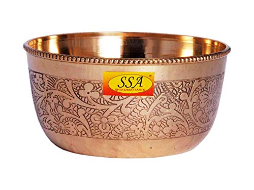 SHIV SHAKTI ARTS Handmade Pure Brass Leaf Design Katori Bowl