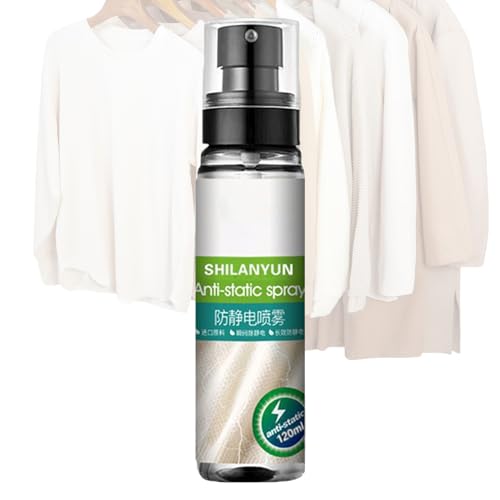 Spray estático | 100 ml Suministros instantáneos y duraderos para el hogar – Tamaño de viaje, protección estática – Para tela, ropa, planchado, sofá, muebles, secado, coche, limpieza, limpieza del