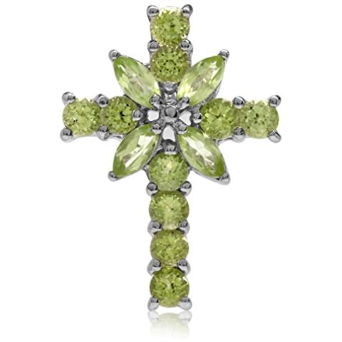 Silvershake Sterling Silver Cross Pendant with Tanzanite Cover