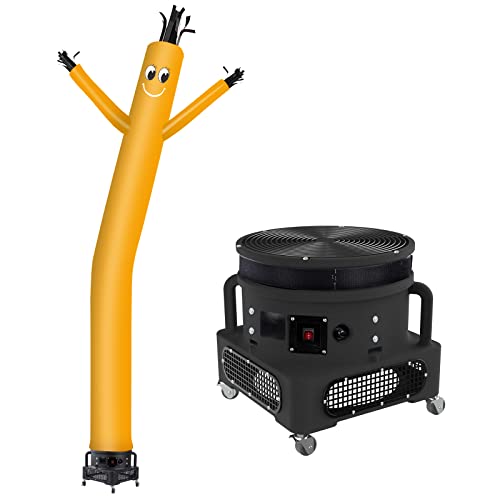 Image of MOUNTO 20ft Air Inflatable Tube Guy Puppet Dancing Man with 1HP Blower Complete Set (Yellow)