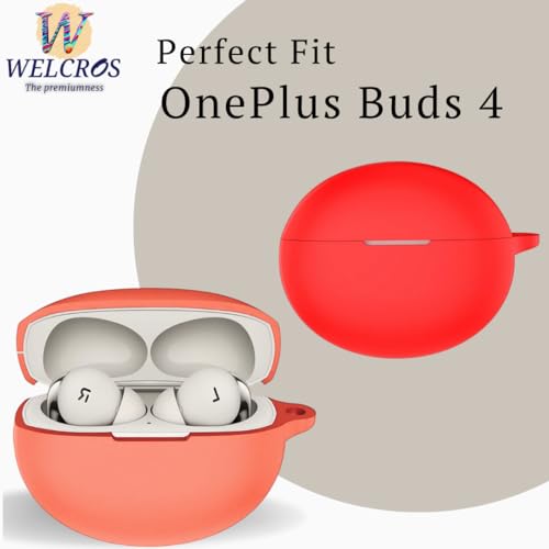 Image of WELCROS Soft Silicone Protective Case Cover for OnePlus Buds 4 (Red)