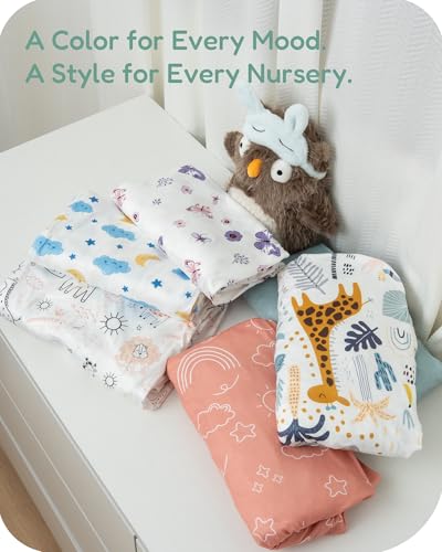 Image of Pack and Play Sheets Fitted 2 Pack, 38x26 Graco Pack n Play Sheets for Playard & Travel Crib Mattress, Ultra Soft Jersey Knit, Breathable Stretchy Deep Pocket, Compatible with Mini Cribs