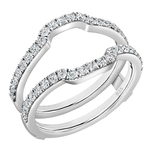 Dazzlingrock Collection Cubic Zirconia Wedding Band Enhancer Guard Ring for Women (0.50 ctw, Color White, Clarity Clean) in 925 Sterling Silver