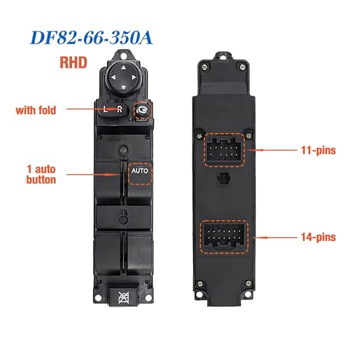 Interrupteur lève-vitre électrique avant droit DF82-66-350 Mazda 2 DE Demio commande - 4